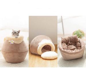 Honey Pot Pet Bed 3 in 1 Design - [sDonut Plush Pet Large, Small, Dog Cat Bed Fluffy Soft Warm Calming Bed Sleeping Kennel Nest 03 - 06hop_name]