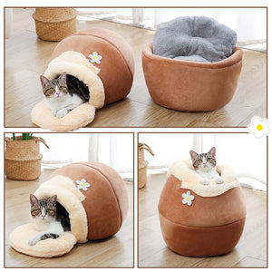 Honey Pot Pet Bed 3 in 1 Design - [sDonut Plush Pet Large, Small, Dog Cat Bed Fluffy Soft Warm Calming Bed Sleeping Kennel Nest 03 - 06hop_name]