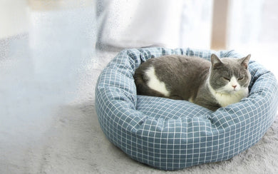 Round Cotton Pet Lounger Bed With Pillow - [sDonut Plush Pet Large, Small, Dog Cat Bed Fluffy Soft Warm Calming Bed Sleeping Kennel Nest 03 - 06hop_name]