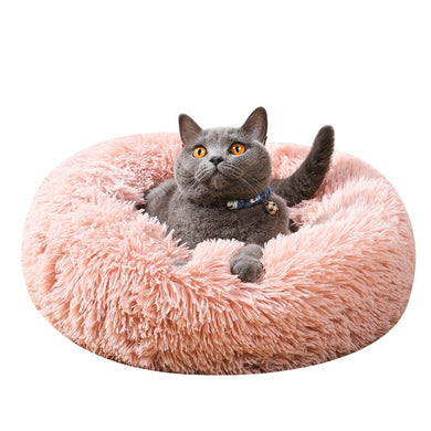 Super plush Round Pet Bed - [sDonut Plush Pet Large, Small, Dog Cat Bed Fluffy Soft Warm Calming Bed Sleeping Kennel Nest 03 - 06hop_name]