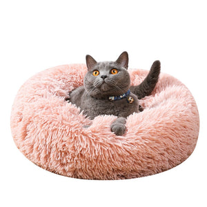 Super plush Round Pet Bed - [sDonut Plush Pet Large, Small, Dog Cat Bed Fluffy Soft Warm Calming Bed Sleeping Kennel Nest 03 - 06hop_name]