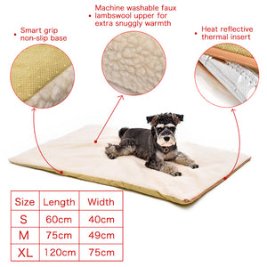 Pet Washable Self Heating Pad  - 3 Sizes - [sDonut Plush Pet Large, Small, Dog Cat Bed Fluffy Soft Warm Calming Bed Sleeping Kennel Nest 03 - 06hop_name]