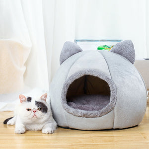 Cat Cozy Igloo Style Cave Bed - [sDonut Plush Pet Large, Small, Dog Cat Bed Fluffy Soft Warm Calming Bed Sleeping Kennel Nest 03 - 06hop_name]