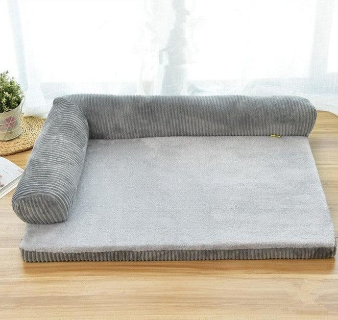 L shape Sofa Style Cushion Pet Bed - [sDonut Plush Pet Large, Small, Dog Cat Bed Fluffy Soft Warm Calming Bed Sleeping Kennel Nest 03 - 06hop_name]