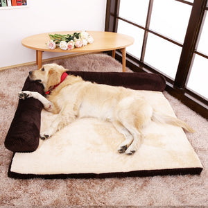 L shape Sofa Style Cushion Pet Bed - [sDonut Plush Pet Large, Small, Dog Cat Bed Fluffy Soft Warm Calming Bed Sleeping Kennel Nest 03 - 06hop_name]