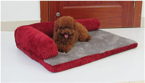 L shape Sofa Style Cushion Pet Bed - [sDonut Plush Pet Large, Small, Dog Cat Bed Fluffy Soft Warm Calming Bed Sleeping Kennel Nest 03 - 06hop_name]