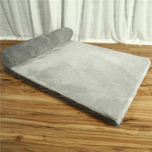 L shape Sofa Style Cushion Pet Bed - [sDonut Plush Pet Large, Small, Dog Cat Bed Fluffy Soft Warm Calming Bed Sleeping Kennel Nest 03 - 06hop_name]