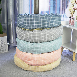 Round Cotton Pet Lounger Bed With Pillow - [sDonut Plush Pet Large, Small, Dog Cat Bed Fluffy Soft Warm Calming Bed Sleeping Kennel Nest 03 - 06hop_name]