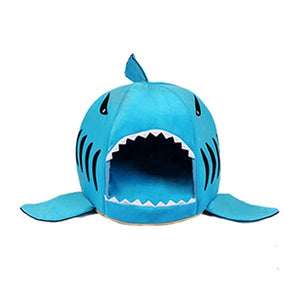 Shark Cave Style Pet Bed - [sDonut Plush Pet Large, Small, Dog Cat Bed Fluffy Soft Warm Calming Bed Sleeping Kennel Nest 03 - 06hop_name]