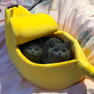 Banana Shape Pet Bed - [sDonut Plush Pet Large, Small, Dog Cat Bed Fluffy Soft Warm Calming Bed Sleeping Kennel Nest 03 - 06hop_name]