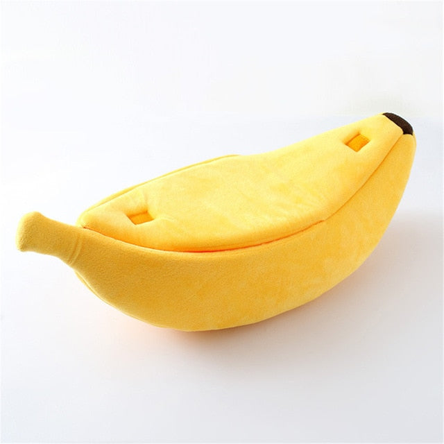 Banana Shape Pet Bed - [sDonut Plush Pet Large, Small, Dog Cat Bed Fluffy Soft Warm Calming Bed Sleeping Kennel Nest 03 - 06hop_name]