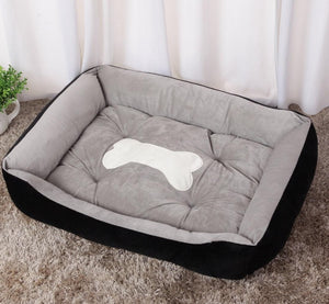 Machine Washable Bone Design Pet Bed - [sDonut Plush Pet Large, Small, Dog Cat Bed Fluffy Soft Warm Calming Bed Sleeping Kennel Nest 03 - 06hop_name]