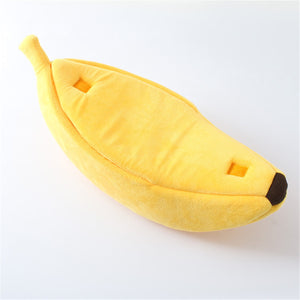 Banana Shape Pet Bed - [sDonut Plush Pet Large, Small, Dog Cat Bed Fluffy Soft Warm Calming Bed Sleeping Kennel Nest 03 - 06hop_name]
