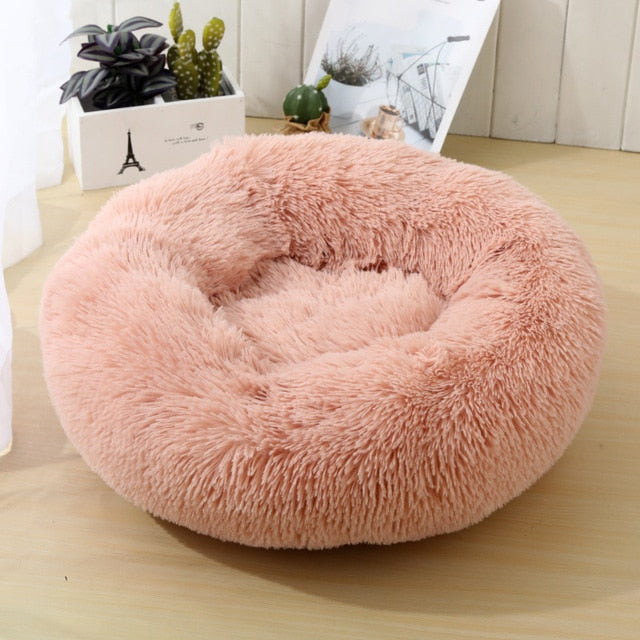 Super plush Round Pet Bed - [sDonut Plush Pet Large, Small, Dog Cat Bed Fluffy Soft Warm Calming Bed Sleeping Kennel Nest 03 - 06hop_name]