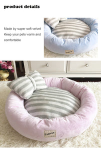 Soft Velvet Lounger Donut Calming Pet Bed - [sDonut Plush Pet Large, Small, Dog Cat Bed Fluffy Soft Warm Calming Bed Sleeping Kennel Nest 03 - 06hop_name]