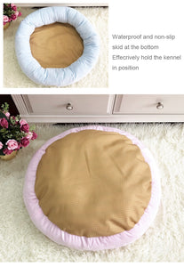 Soft Velvet Lounger Donut Calming Pet Bed - [sDonut Plush Pet Large, Small, Dog Cat Bed Fluffy Soft Warm Calming Bed Sleeping Kennel Nest 03 - 06hop_name]